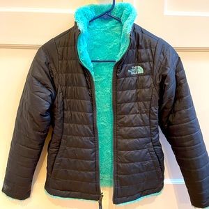 North Face Girls Mossbud Swirl Reversible Water Resistant Jacket sz Med (10-12)